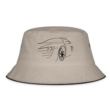 Motorsport Auto - Bucket Hat - Khaki/Schwarz - Vorne
