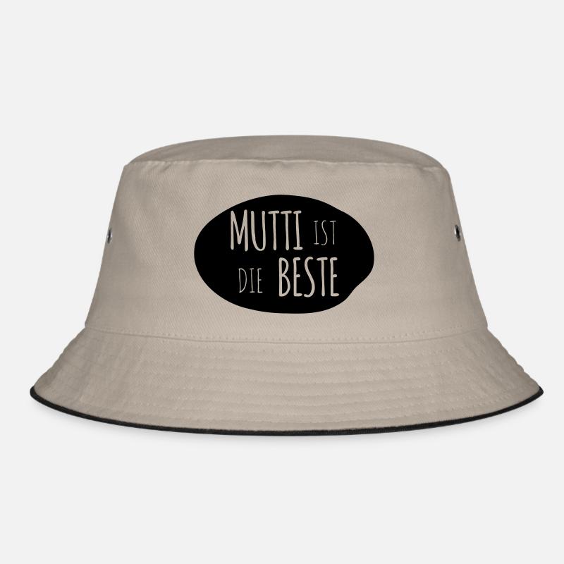Mutti ist die Beste 1c - Bucket Hat - Khaki/Schwarz