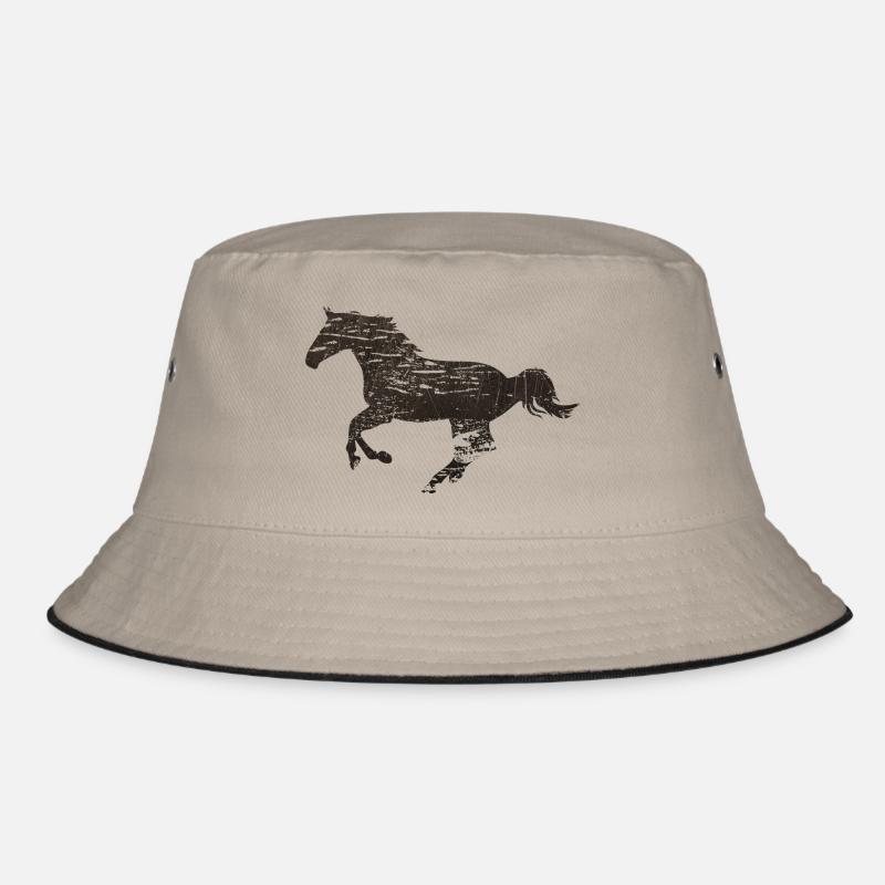 Wildes Pferd II - Bucket Hat - Khaki/Schwarz