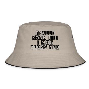 i mog ned... - Bucket Hat - Khaki/Schwarz - Vorne