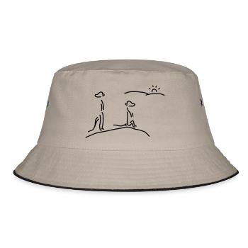 erdmännchen passen auf - Bucket Hat - Khaki/Schwarz - Vorne