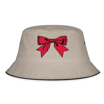 Schleife - Bucket Hat - Khaki/Schwarz - Vorne