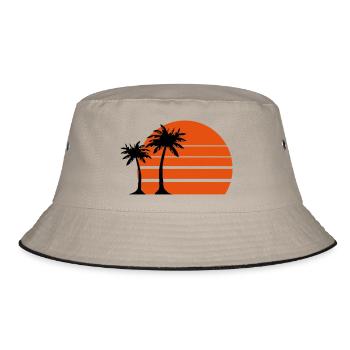 insel - Bucket Hat - Khaki/Schwarz - Vorne