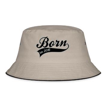 born in 2016 - Bucket Hat - Khaki/Schwarz - Vorne