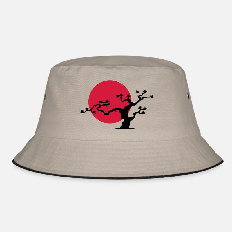 japanischer_baum - Bucket Hat - Khaki/Schwarz