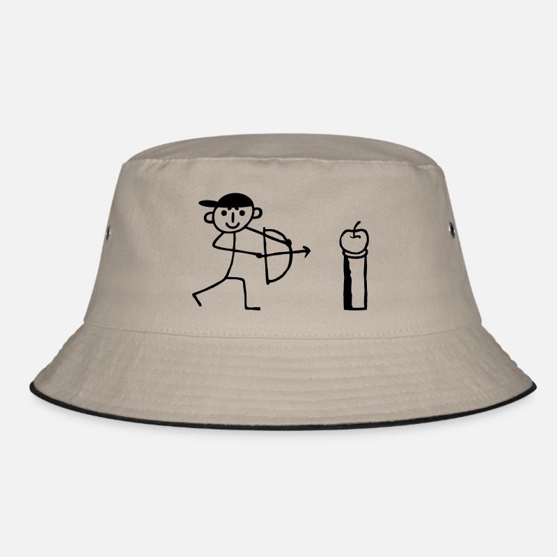 Strichmännchen Apfel schießen Bucket Hat