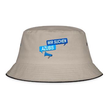 Wir suchen Azubis! Suche Auszubildene - Bucket Hat - Khaki/Schwarz - Vorne