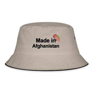 Fingerprint Made in Afghanistan Poster - Bucket Hat - Khaki/Schwarz - Vorne