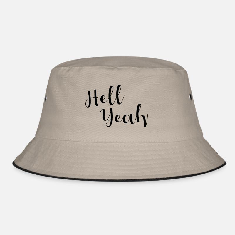 Hell yeah lettering - Bucket Hat - khaki/black