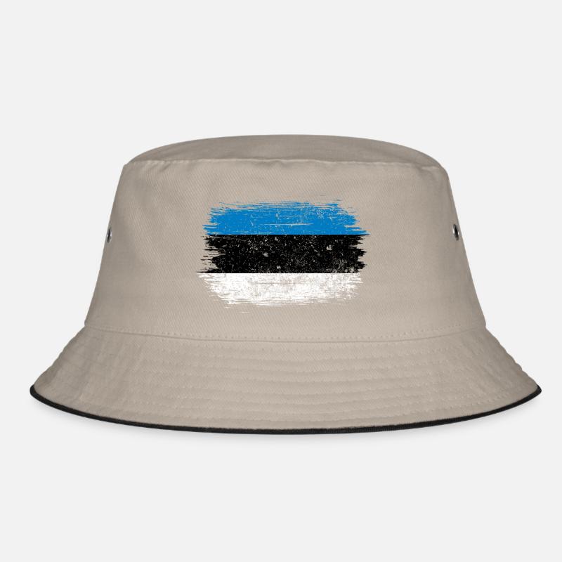 Blue-White Brushstroke Flag Bucket Hat
