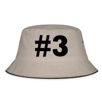 #3 - Bucket Hat - Khaki/Schwarz - Vorne