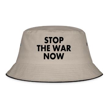 Stop the war now - Bucket Hat - Khaki/Schwarz - Vorne