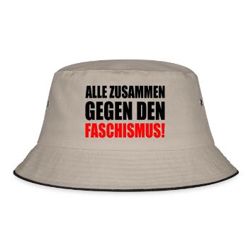 alle zusammen gegen den faschismus - Bucket Hat - Khaki/Schwarz - Vorne