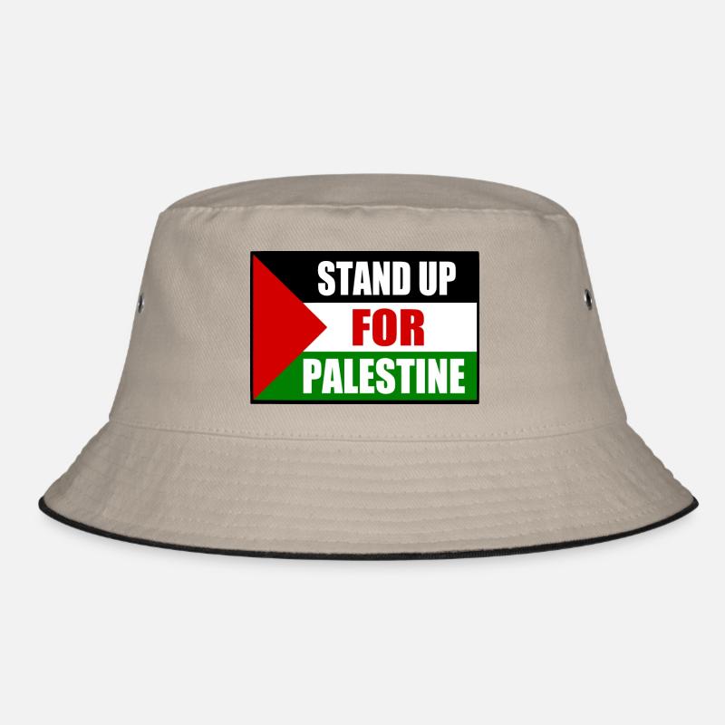 stand up for palestine - Bucket Hat - khaki/black