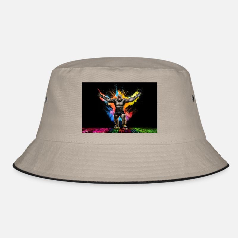 Gorilla auf Rollschuhen im Disco Ambiente Bucket Hat