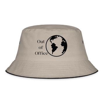 Out of office - Bucket Hat - Khaki/Schwarz - Vorne