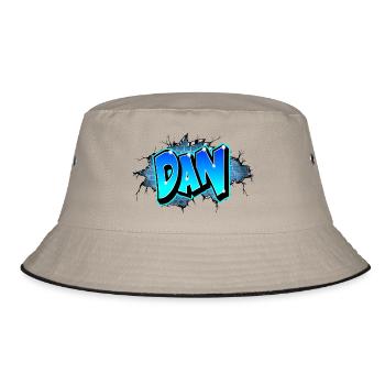 GRAFFITI NAME "DAN" + MUR FISSURE BRIQUE - Bob - kaki/noir - Devant