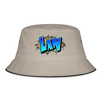 Graffiti LAN Risse Ziegel Gelb - Bucket Hat - Khaki/Schwarz - Vorne