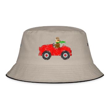 Car with driver - Bucket Hat - khaki/black - Front