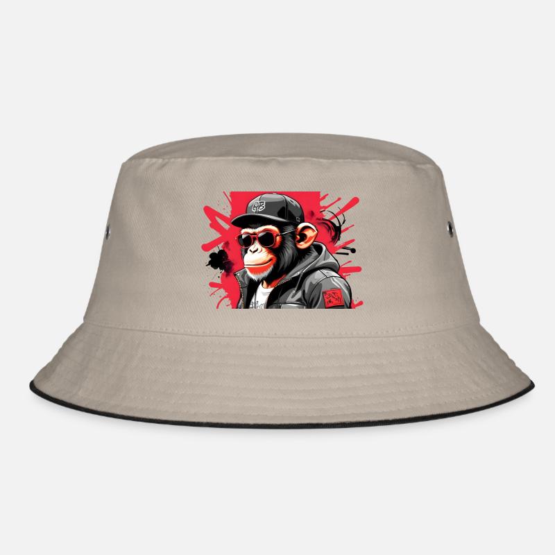 Cooler Affe mit Sonnenbrille und Kappe Bucket Hat