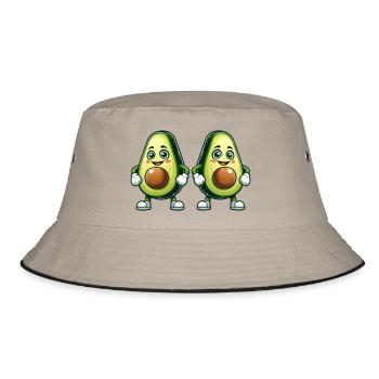 avocado 2 - Bucket Hat - Khaki/Schwarz - Vorne