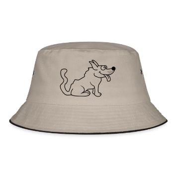 Cher chien tire la langue joyeusement - Bob - kaki/noir - Devant