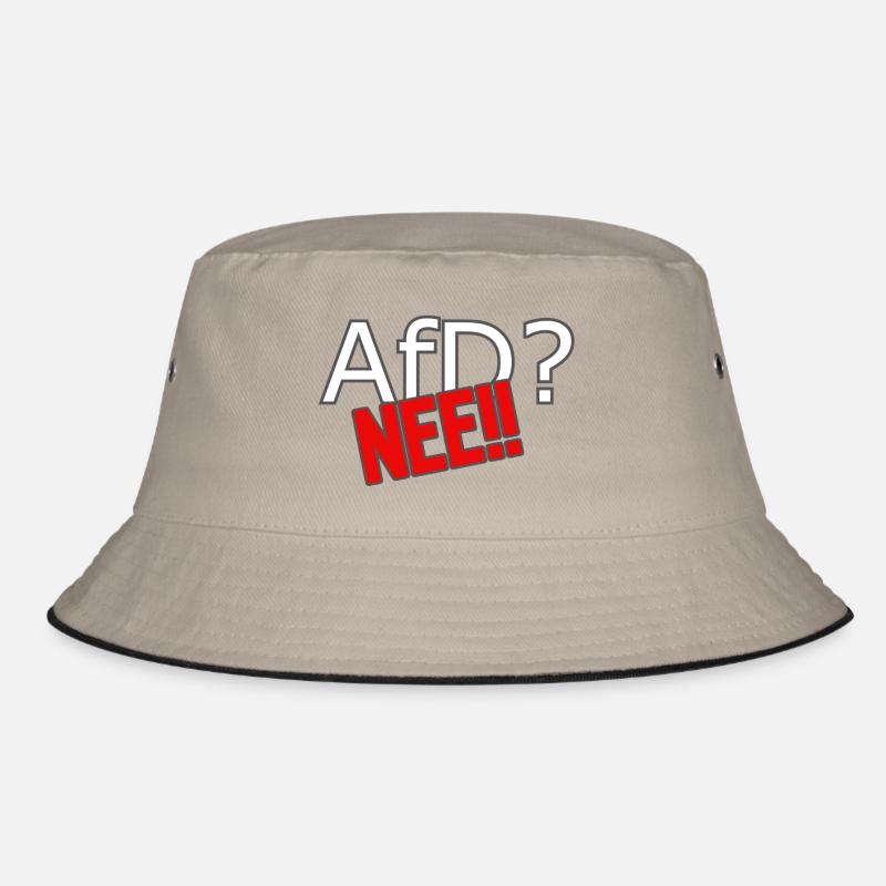 AfD? Nee! - Bucket Hat - Khaki/Schwarz