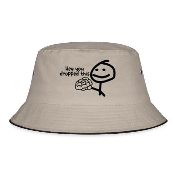 Hey, you dropped this iq. - Bucket Hat - khaki/black - Front