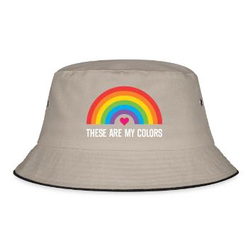 LGBTQ Pride Month - Das sind meine Farben - Bucket Hat - Khaki/Schwarz - Vorne