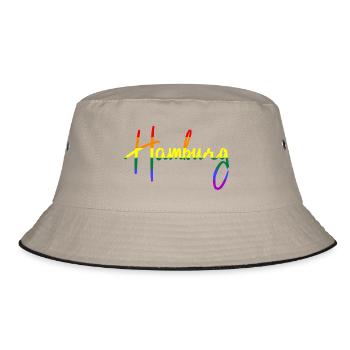 Hamburg - Regenbogen - Regenbogenfarben - Bucket Hat - Khaki/Schwarz - Vorne