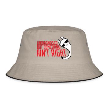 Undiagnosed But Something Ain't Right Lama Glasses - Bucket Hat - khaki/black - Front