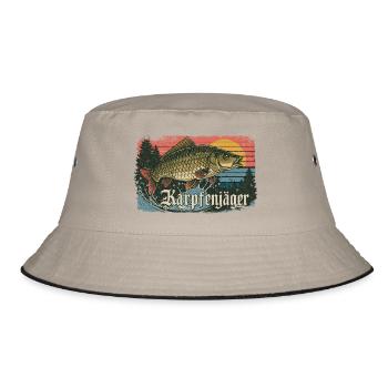 Carp Hunters Fishing Carp Fishing Anglers Nature - Bucket Hat - khaki/black - Front