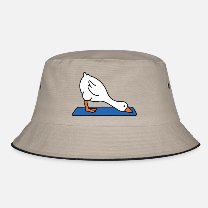Duck in stretch mode on mat yoga Bucket Hat