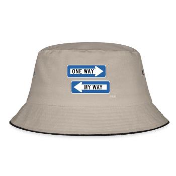 One Way vs My Way Sign Duo - Bucket Hat - khaki/black - Front