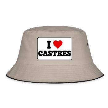 Ich liebe Castres, ich liebe Castres – Souvenir-Geschenk - Bucket Hat - Khaki/Schwarz - Vorne