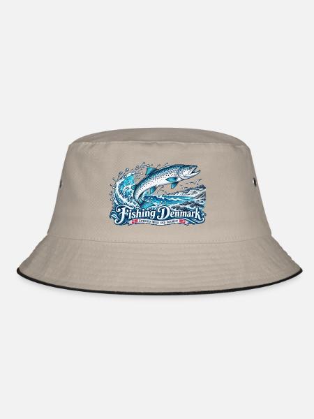 Fishing Denmark Motiv: Meer und Freiheit - Bucket Hat - Khaki/Schwarz