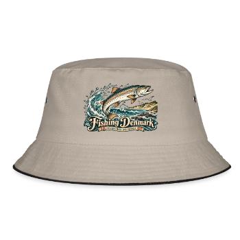 Angeln in Denmark Retro - Bucket Hat - Khaki/Schwarz - Vorne