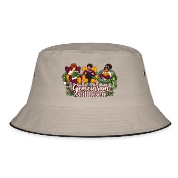 Stiller Leseclub: Gemeinsam still lesen - Bucket Hat - Khaki/Schwarz - Vorne
