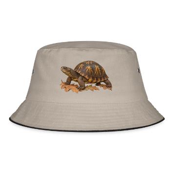 Östliche Boxschildkröte im Eichenlaubstreu - Bucket Hat - Khaki/Schwarz - Vorne
