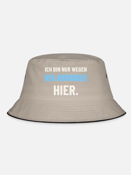 Sauna Aufguss: Nur wegen des Aufgusses hier - Bucket Hat - Khaki/Schwarz