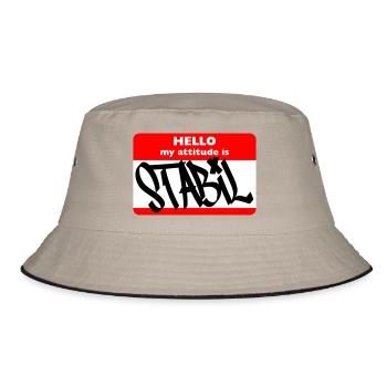 STABIL - HELLO HIP HOP - Bucket Hat - Khaki/Schwarz - Vorne