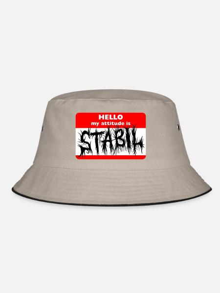 STABIL - HELLO DEATH METAL - Bucket Hat - Khaki/Schwarz