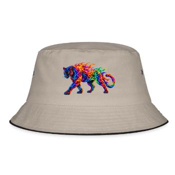 Regenbogen-Brennende Panther - Bucket Hat - Khaki/Schwarz - Vorne