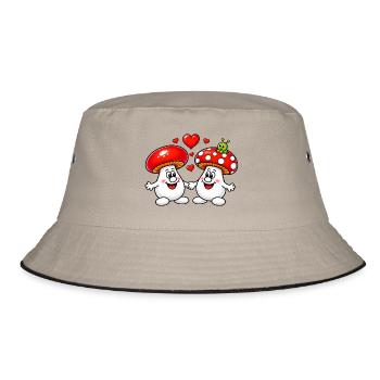 1000195766 - Bucket Hat - Khaki/Schwarz - Vorne