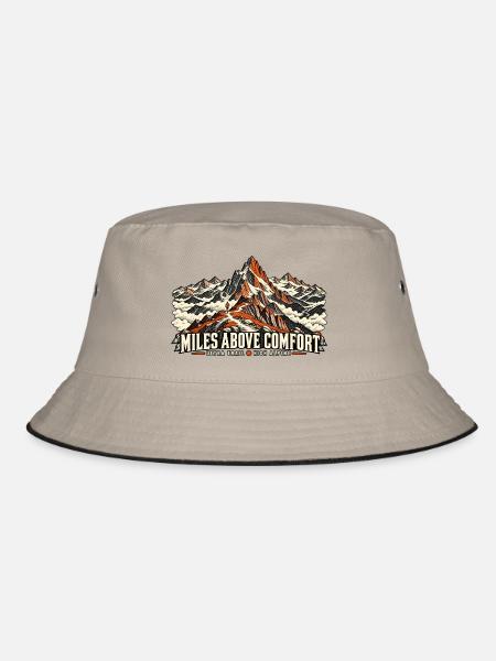 Miles Above Comfort – Alpine Trailrunning - Bucket Hat - Khaki/Schwarz