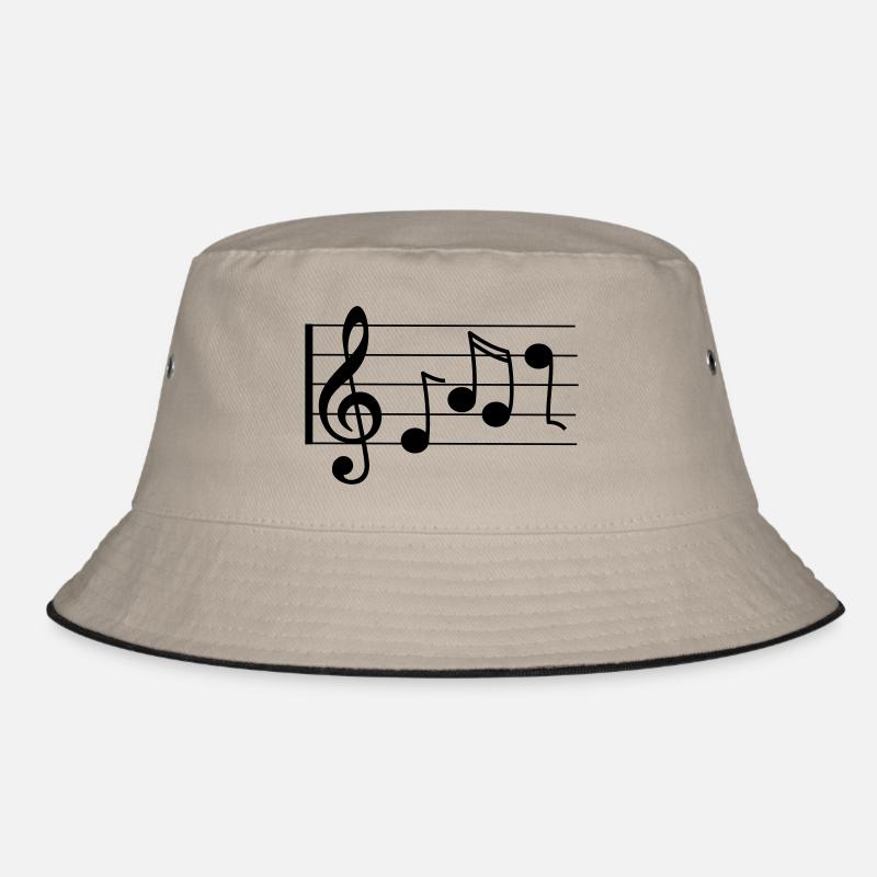 Treble staff with notes Bucket Hat