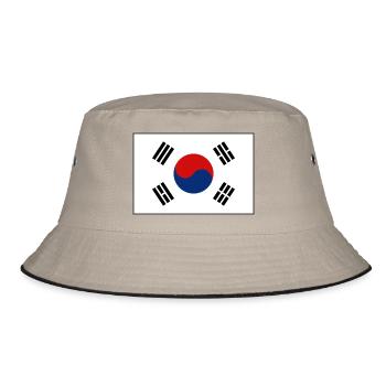 South Korea truecolor Flag 2160px - Bucket Hat - khaki/black - Front