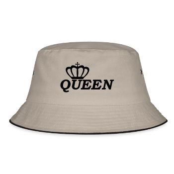 Queen - Bucket Hat - Khaki/Schwarz - Vorne