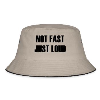 Not Fast Just Loud Tuning Auto Rennen - Bucket Hat - Khaki/Schwarz - Vorne