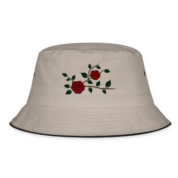 Rose branch with flowers - Bucket Hat - khaki/black - Front